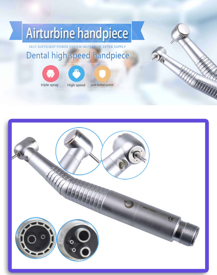 XHH-O4 High Speed LED Push Button Dental Handpiece with Generator (4)